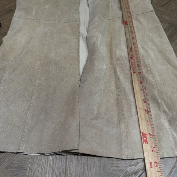 VTG Coldwater Creek Suede Long Beige Leather Jacket Women's Size Petite Medium - Picture 8 of 8